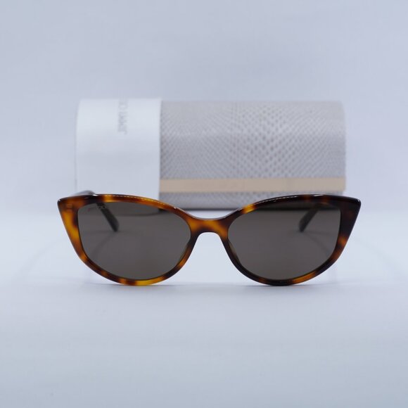 Jimmy Choo NADIA/S 008670 Cat Eye Sunglasses - Havana/Crystal/Brown - Picture 4 of 12